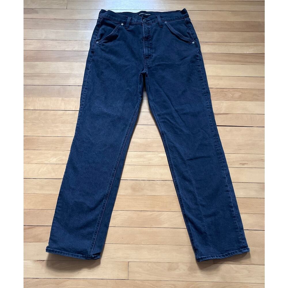 Denim Forum The Arlo High Rise Straight Trouser Jeans 32 Black EUC